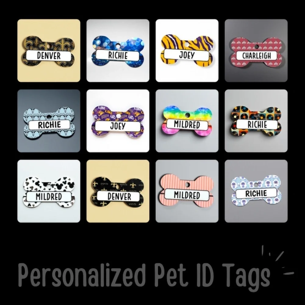 Paw-some Personalized Pet ID Tags: Make Them Unique! Double-sided I Handmade